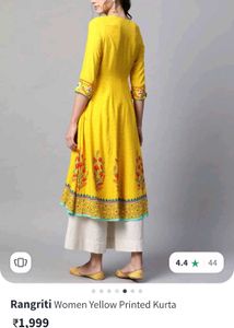 Yellow Embroidered Anarkali With Dupatta