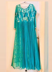 Turquoise Blue Party Wear Shadi Gown Dress Traditional Modern