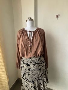 Boho Top &amp; Paisley Ruffle Skirt Set