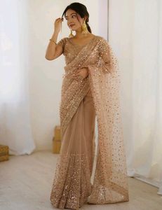 Elegant Sequin Sparkles Saree ,🌷