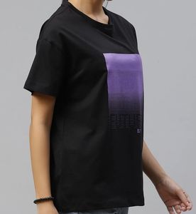 Roadster Black Graphic Top | Purple Rectangle