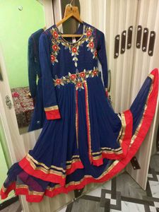 Elegant Blue Embroidered Kurta Set