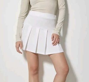 White Pleated Mini Skirt