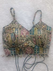 Dark Green Heavy Work Single Strap Blouse