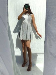 Grey Lace Alone Dress