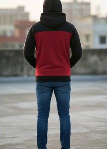 Adidas Red Black Cotton Hoddie For Winter