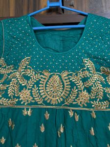 Green Embroidered Kurta Set