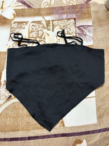 Sleek Black Strap Crop Top