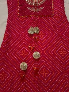 Pure Cotton Bandhani Print - 3 Piece Suit Set