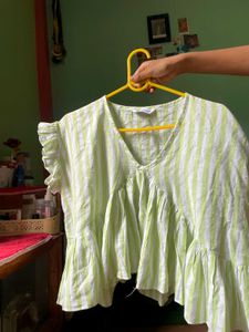 Striped Ruffle Top