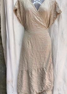 I. Beige Wrap Dress