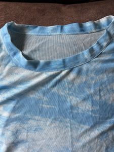 Blue Tie-Dye Crop Top