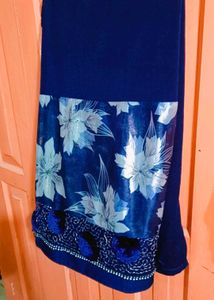 Elegant Blue Floral Saree