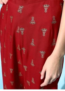 Ethnic Black And Red Anarkali Kurta Set