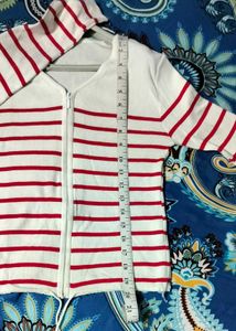 STRIPED ZIP-UP CARDIGAN 🤍