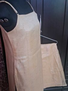 Tissue With Mukesh Work Noodle Strap Kurta Plazzo