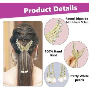 Winged Pearl Hair Clip
