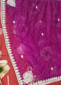 Net Saree With Designer Blouse