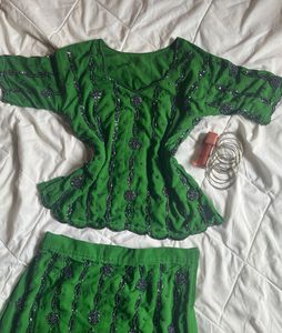 y2k Bollywood beaded Vintage Lehenga choli