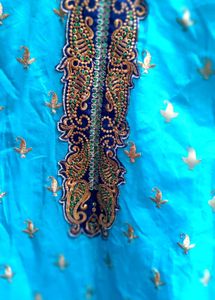 Embroidered Applique with Green Stones