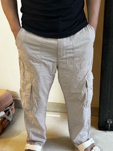 Beige Cargo Pants For Men