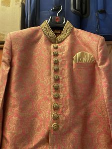 Elegant Sherwani - Pink &amp; Gold
