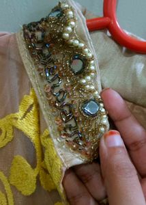 Yellow Cream Anarkali Suit