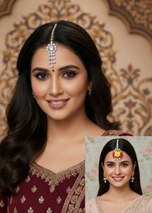 Floral &amp; Pearl Maang-Tika - Pack Of 2