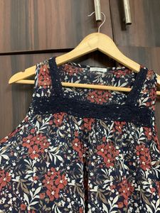 Floral Tank with Lace Trim