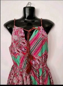 Boho Maxi Dress with knot sleeves