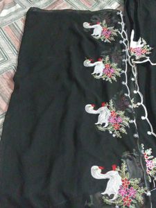 Elegant Black Floral Suit