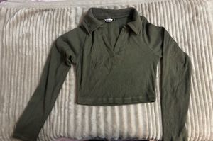 Olive Green Crop Top