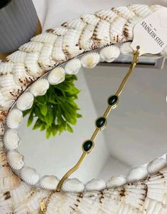 Gold &amp; Green Stone Bracelet