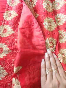 Elegant Red &amp; Gold Sari