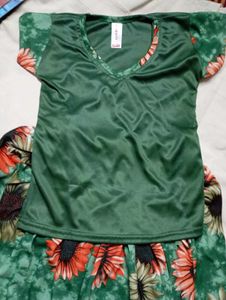 Kids Green Floral Pajama Set