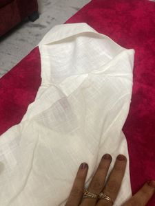 White Linen Button-Down Tunic