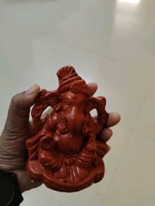 Red Ganesha Idol - Mrithika Pottery