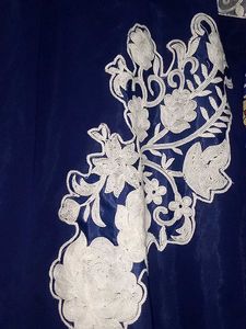 Navy &amp; White Floral Lace Dress