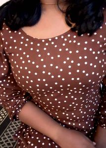 Brown Polka Dot Maxi Dress (item 32)