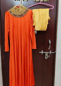 Orange Anarkali Kurta Set 🧡