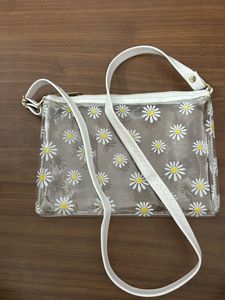 Transparent Flower Printed Sling Bag