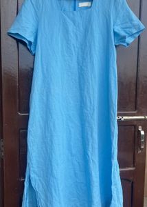 Sky Blue Linen Mini Dress
