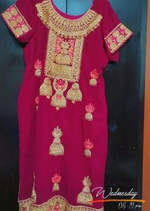 Rose Rani Plazo Suit With Dupatta For 46 Bust