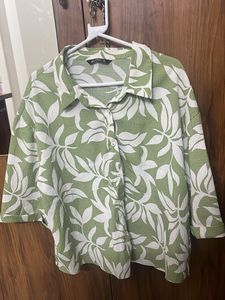 Leaf Print Green Shirt- Zudio XL size
