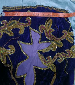 Imported Vintage Beaded Velvet Long Skirt