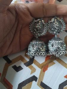 Silver Jhumka Earrings
