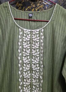 Embroidered Yoke Straight Kurta