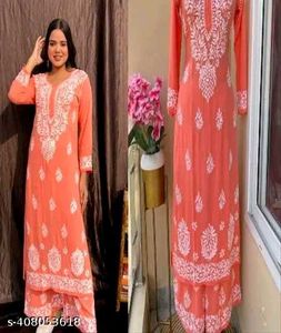 Pure Rayon Kurta Plazo Set 😍