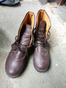 Brown Lace-Up Ankle Boots