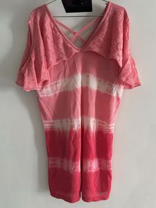 Pink Tie-Dye Open Back Top